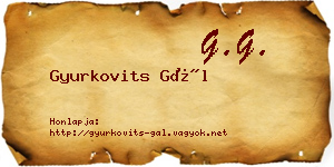 Gyurkovits Gál névjegykártya